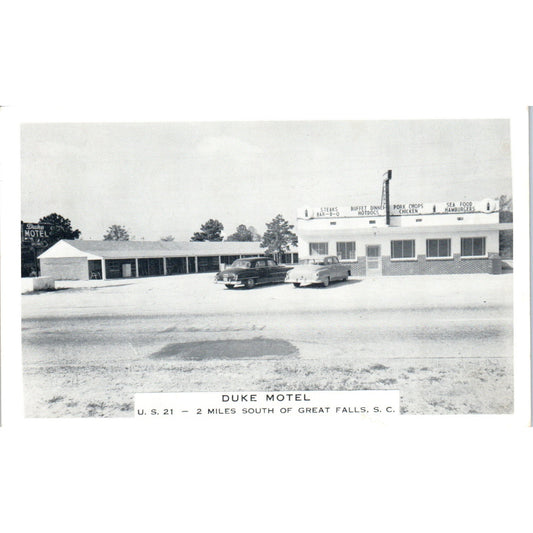 Duke Motel Great Falls South Carolina - Original Postcard P3-4