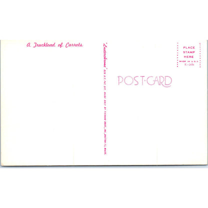 A Truckload of Carrots - Tichnor Bros. Original Postcard TK1-P18
