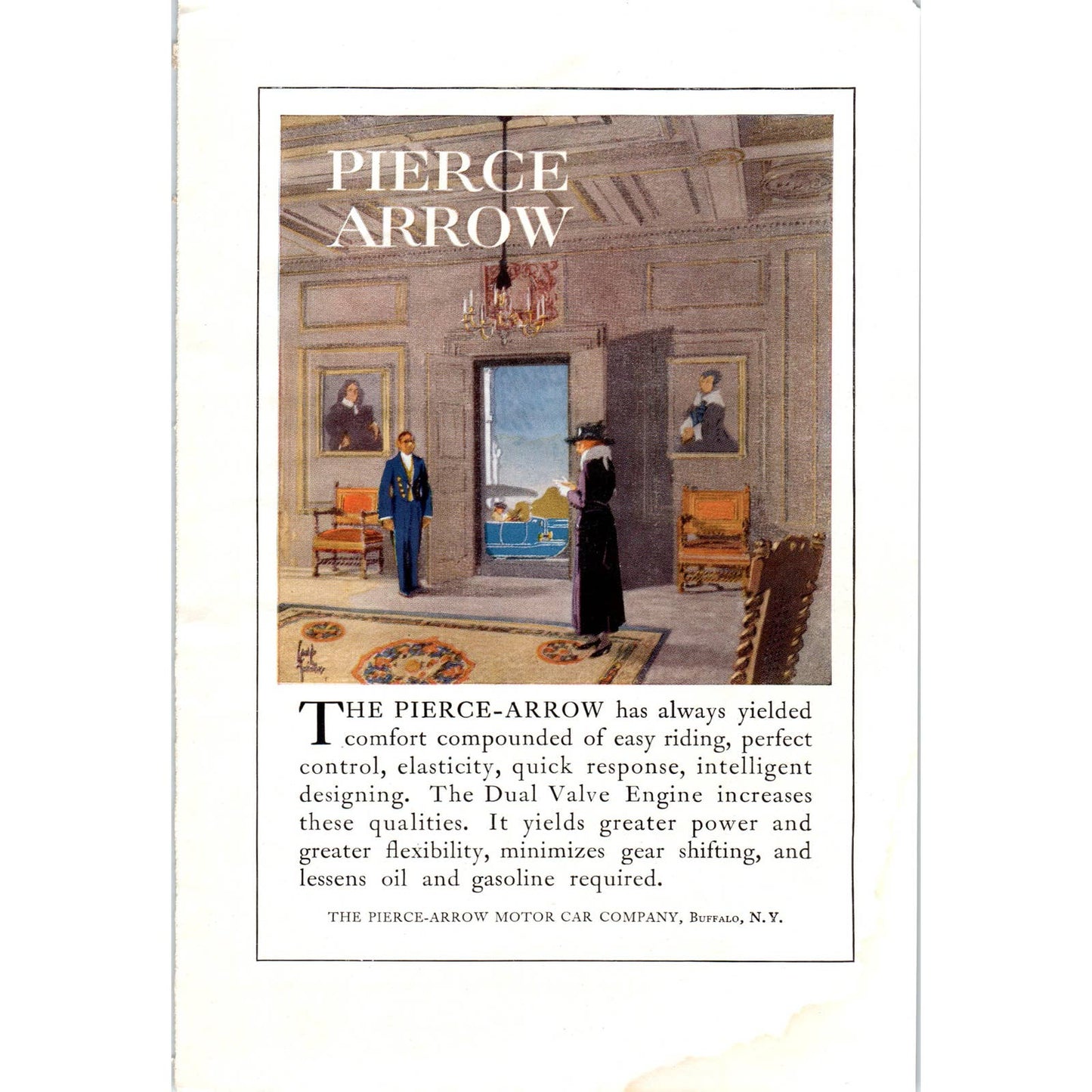 c1920 Harper's Magazine Ad - Pierce Arrow Motor Car Company Buffalo NY EA3