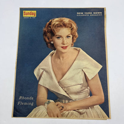 1959 RHONDA FLEMING Sunday New York News Coloroto Magazine Cover Only FL4