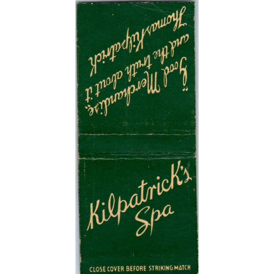 Kilpatrick's Spa Kansas City MO Advertising Matchbook Cover SA9-M6