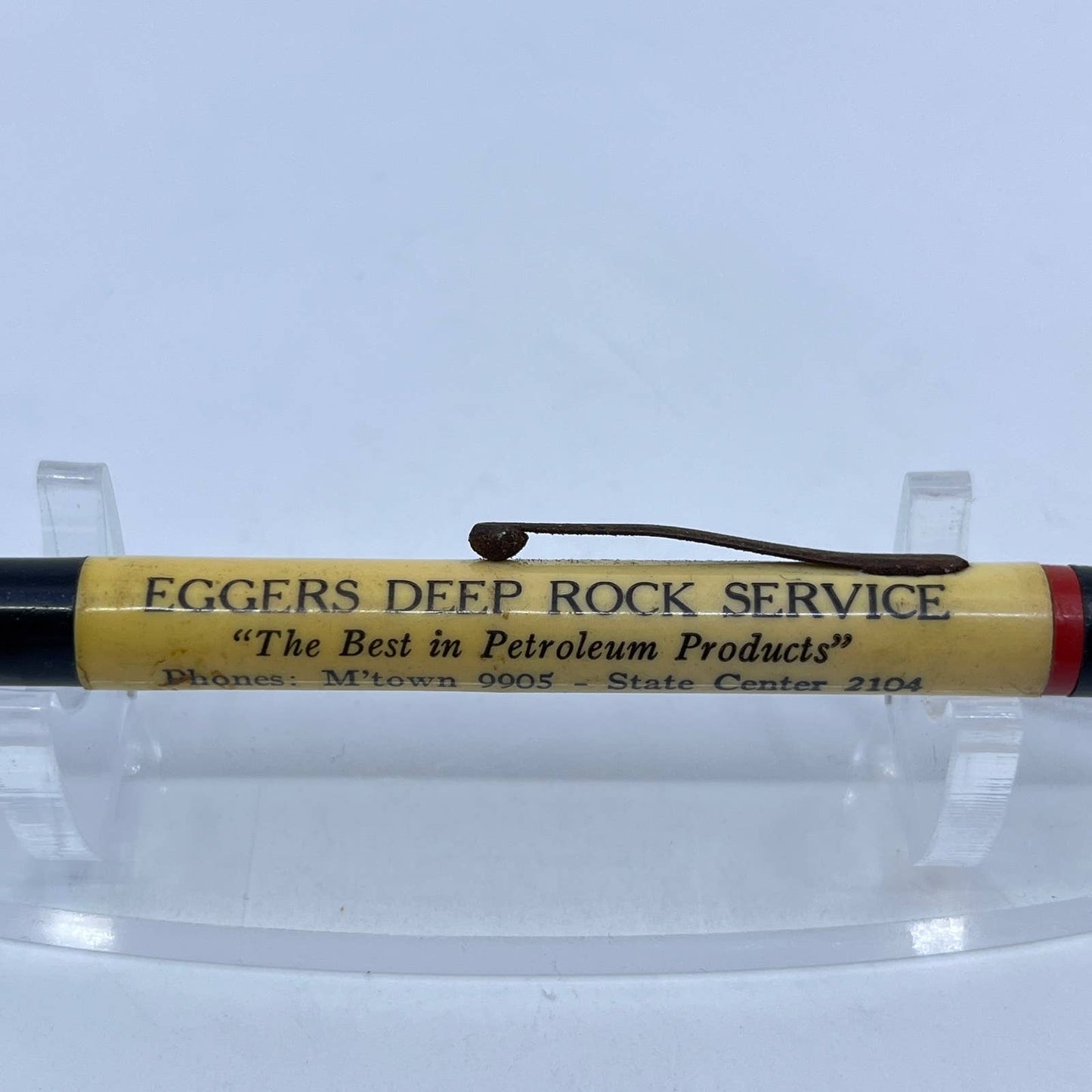 Vintage 1950s Mechanical Pencil Eggers Deep Rock Service State Center Iowa SD7