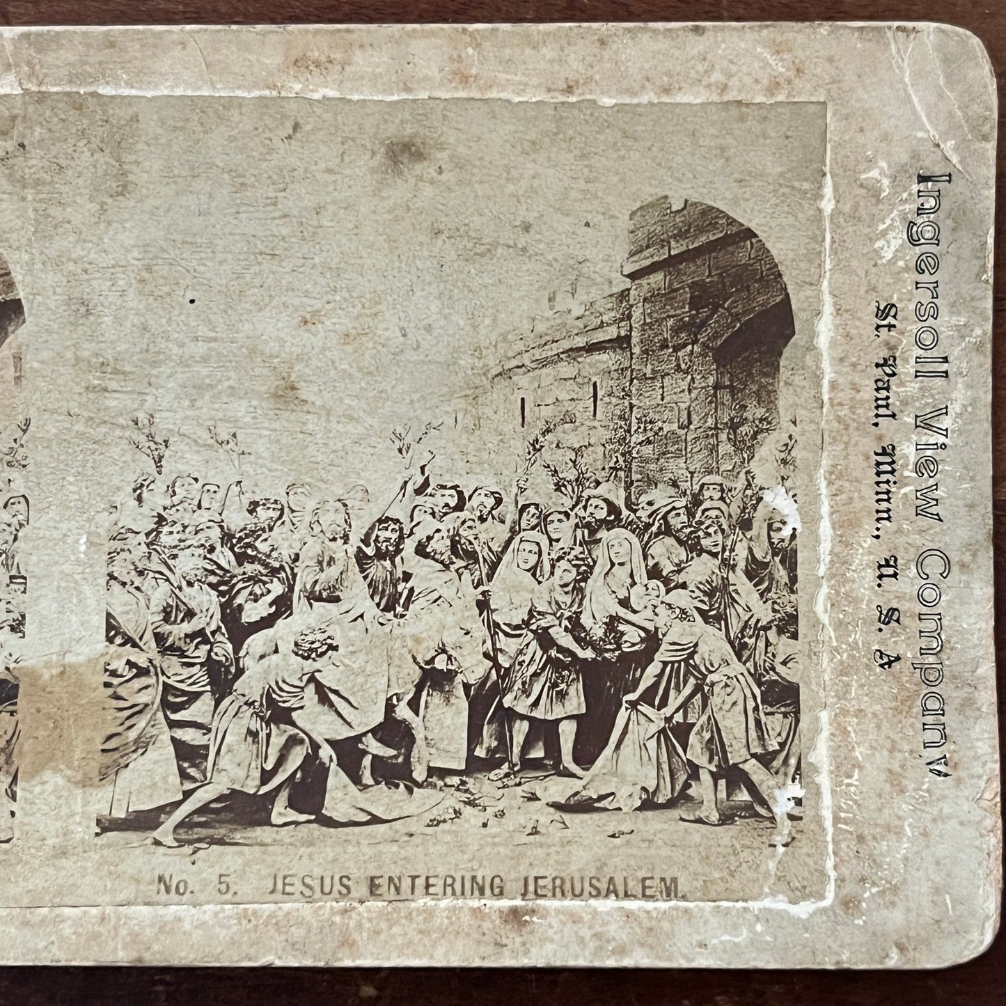 Crucifixion Series - Jesus Entering Jerusalem Antique Stereoview Card H2-5