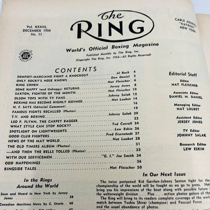 1954 Dec - The Ring Boxing Magazine – Marciano vs Charles Cover Rocky Marciano TA5