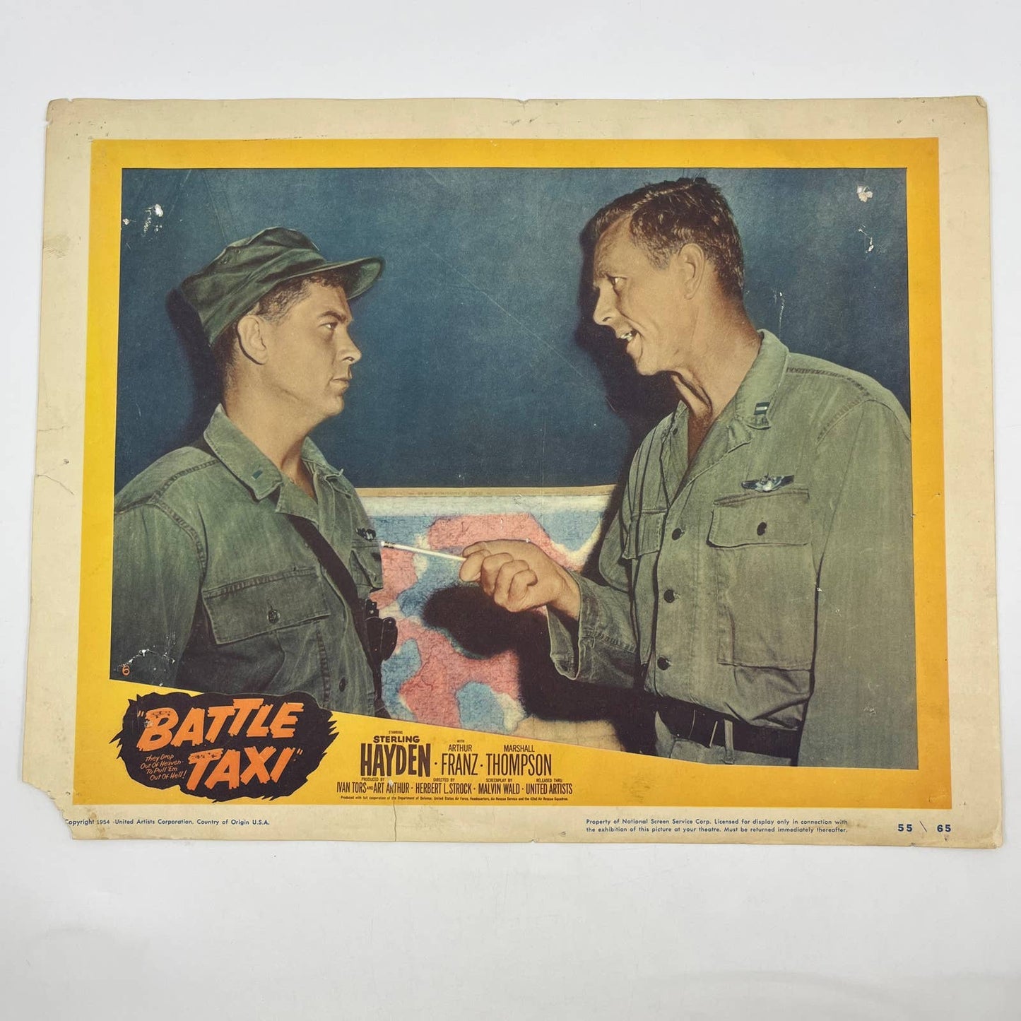 1954 Battle Taxi Sterling Hayden Arthur Franz Marshall Thompson Lobby Card FL4