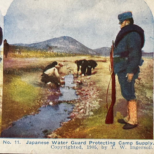 Japanese Water Guard 1905 Antique Stereoview Card TJ9-V4