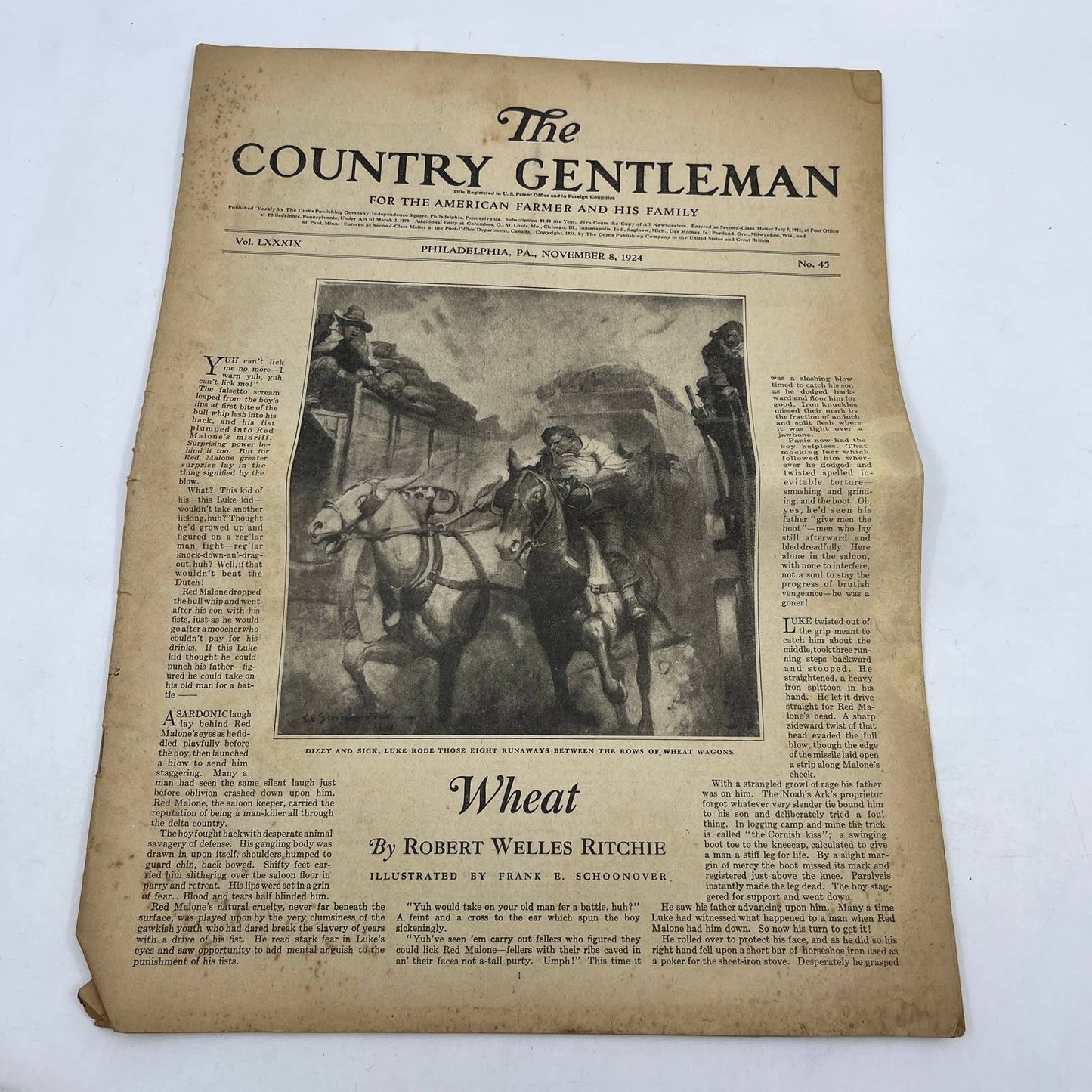 1924 Nov 8 Original The Country Gentleman - Corn Makes the Wheat Price FL4