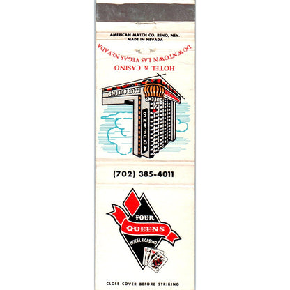 Four Queens Hotel & Casino Las Vegas NV Advertising Matchbook Cover MM9-8
