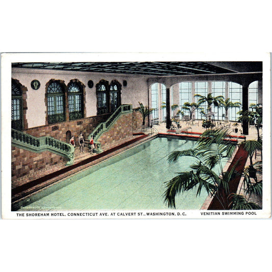 Shoreham Hotel Venetian Swimming Pool Washington D.C. Original Postcard TK1-P2