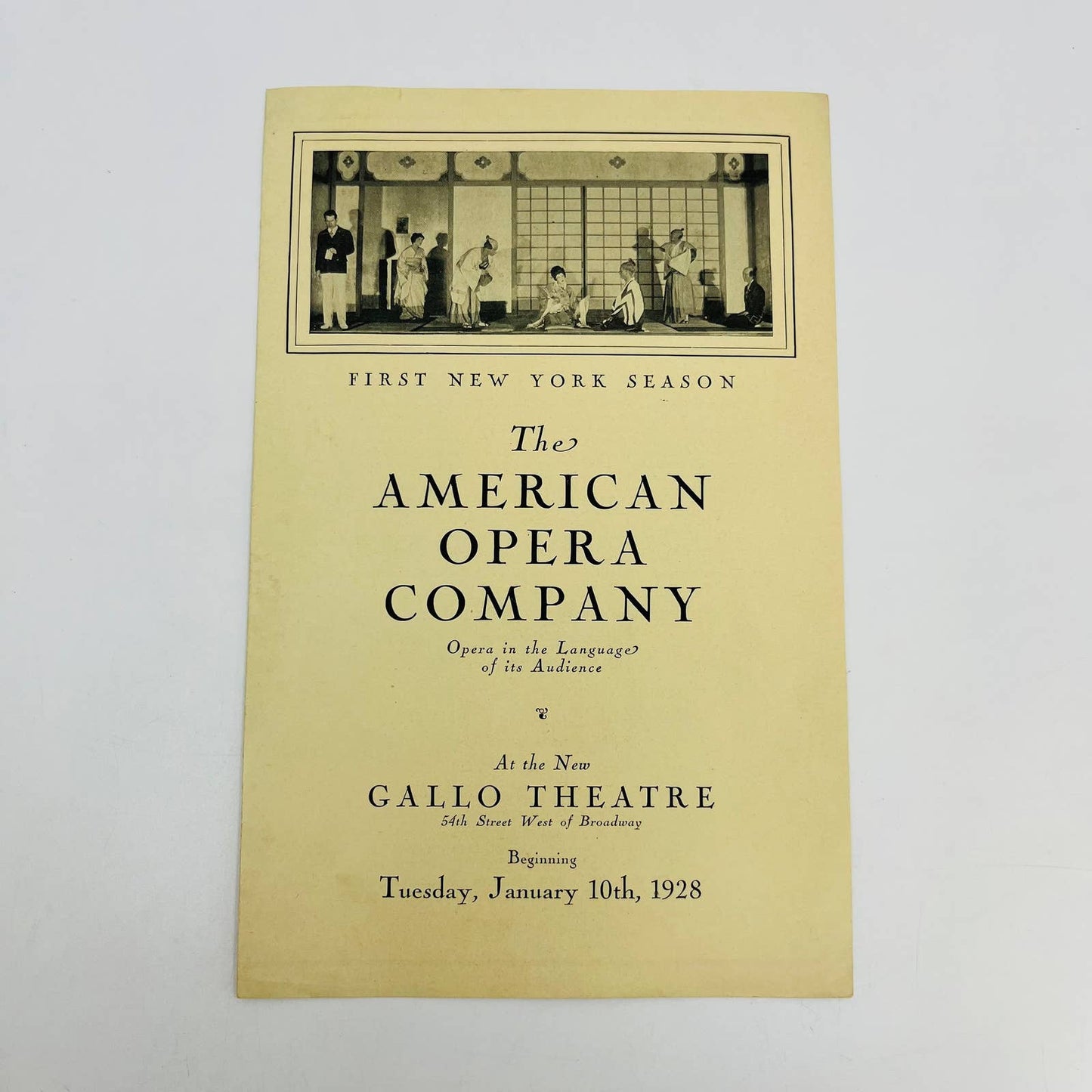 1928 The American Opera Compamy at the New Gallo Theatre Leaflet & Clipping D4