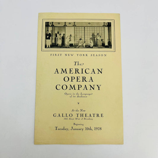 1928 The American Opera Compamy at the New Gallo Theatre Leaflet & Clipping D4