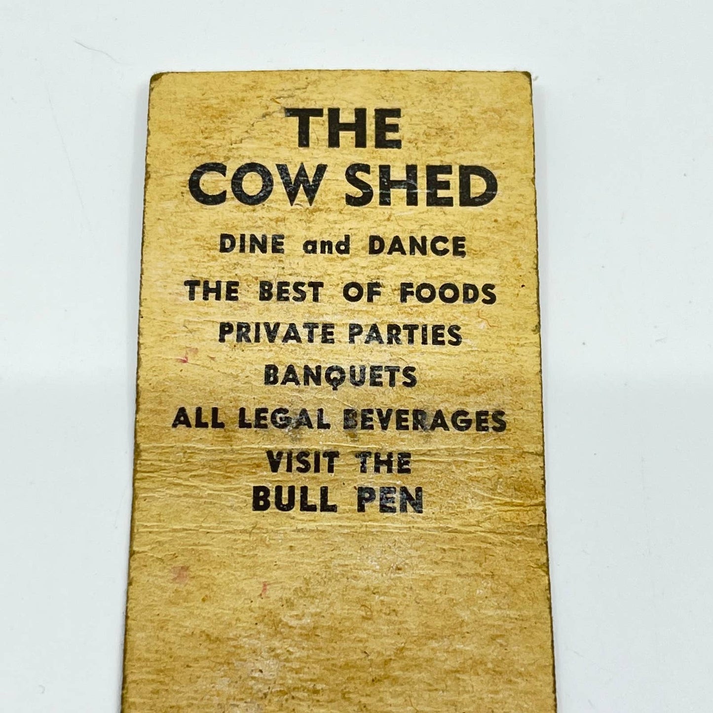 1930s Matchbook The Cow Shed Bar and Restaurant Conneaut Lake PA SC6