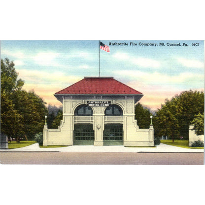Vintage Postcard Anthracite Fire Company Mount Carmel PA TD8-P2