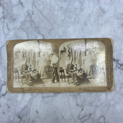 1890s Stereoview Card Victorian Couple Sleeping Bliss Que Gloria H3-2