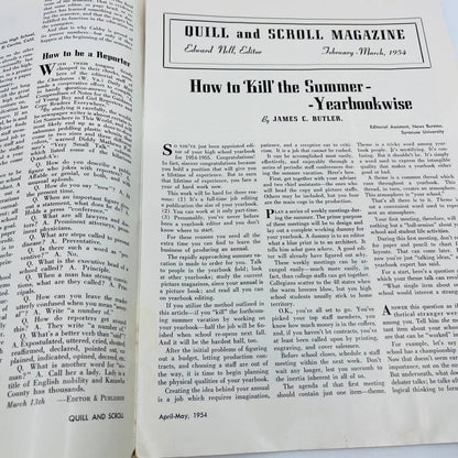 1954 Apr-May Quill and Scroll Newsletter Society for High School Journalists TD7