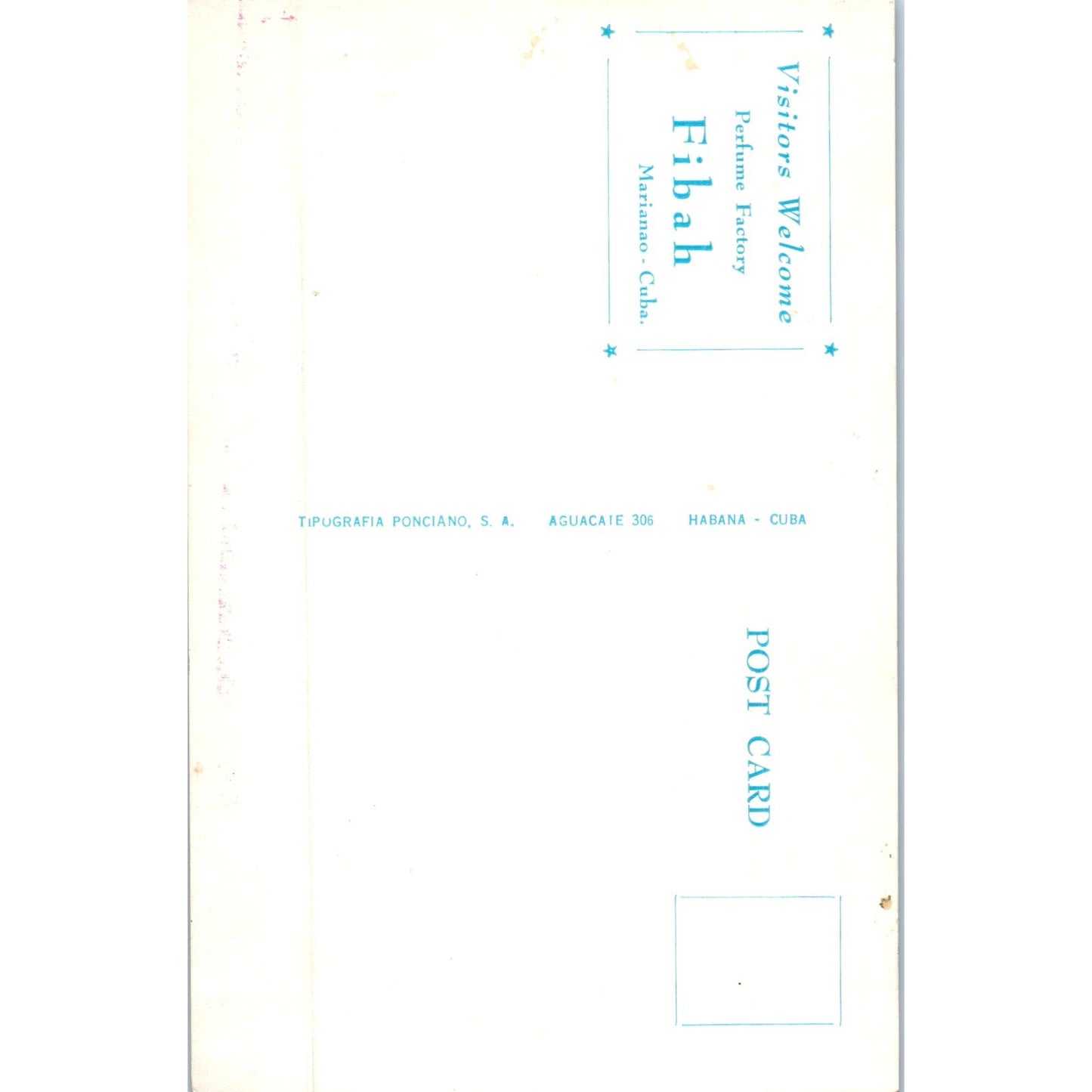 Chateau Madrid Perfumeria Fibah Havana Cuba Original Postcard P3-1