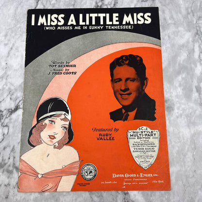 1930 I Miss A Little Miss (Who Misses Me In Sunny Tennessee) Sheet Music TJ4