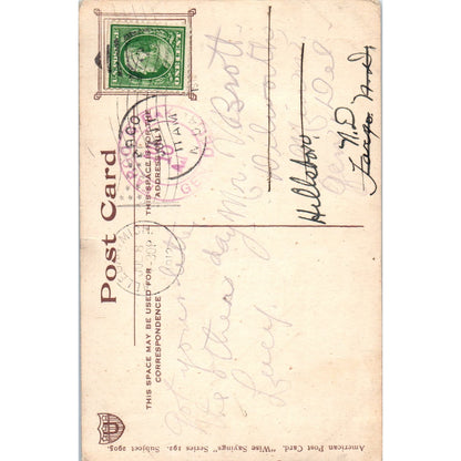 Pick Your Plums Procrastination Poem 1912 Original Postcard PB1