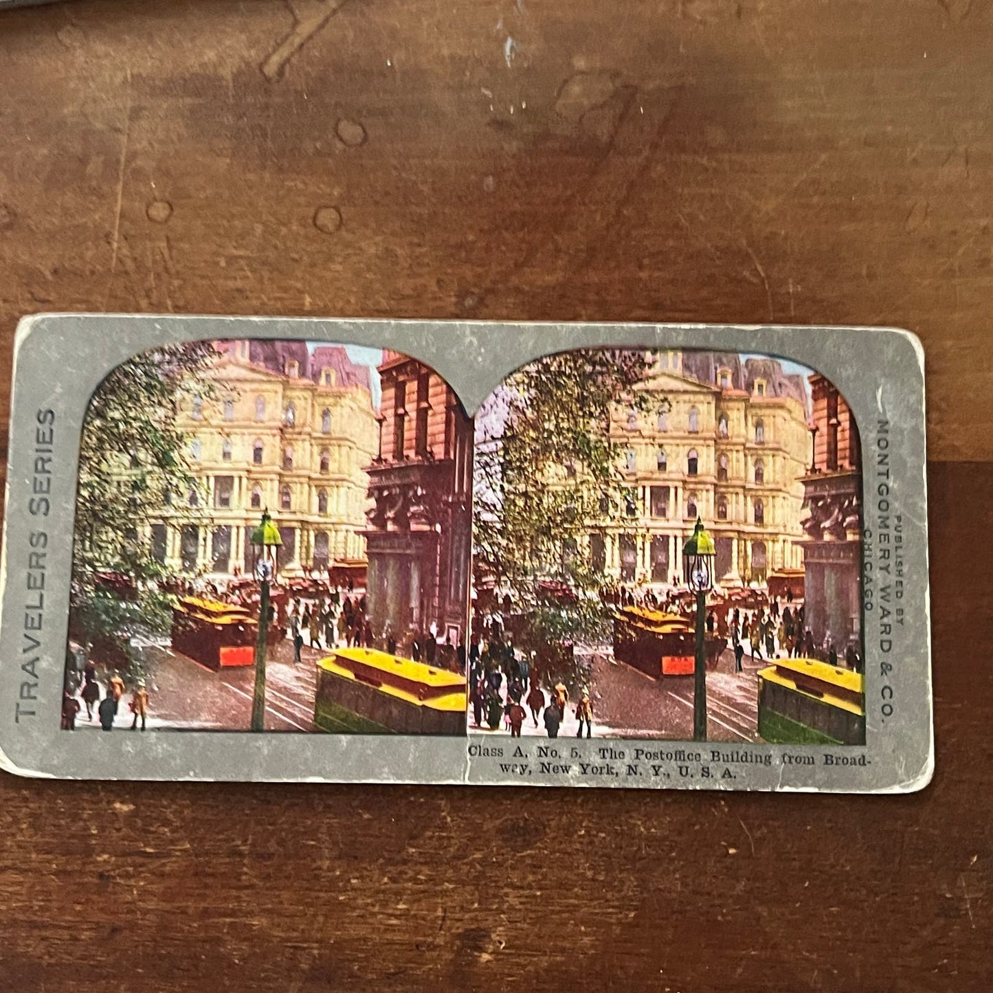 Post Office Building from Broadway New York NY Antique Stereoview Card TJ9-V2