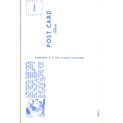 Abraham Lincoln Portrait Morris Katz 1960s Original Postcard TK1-21