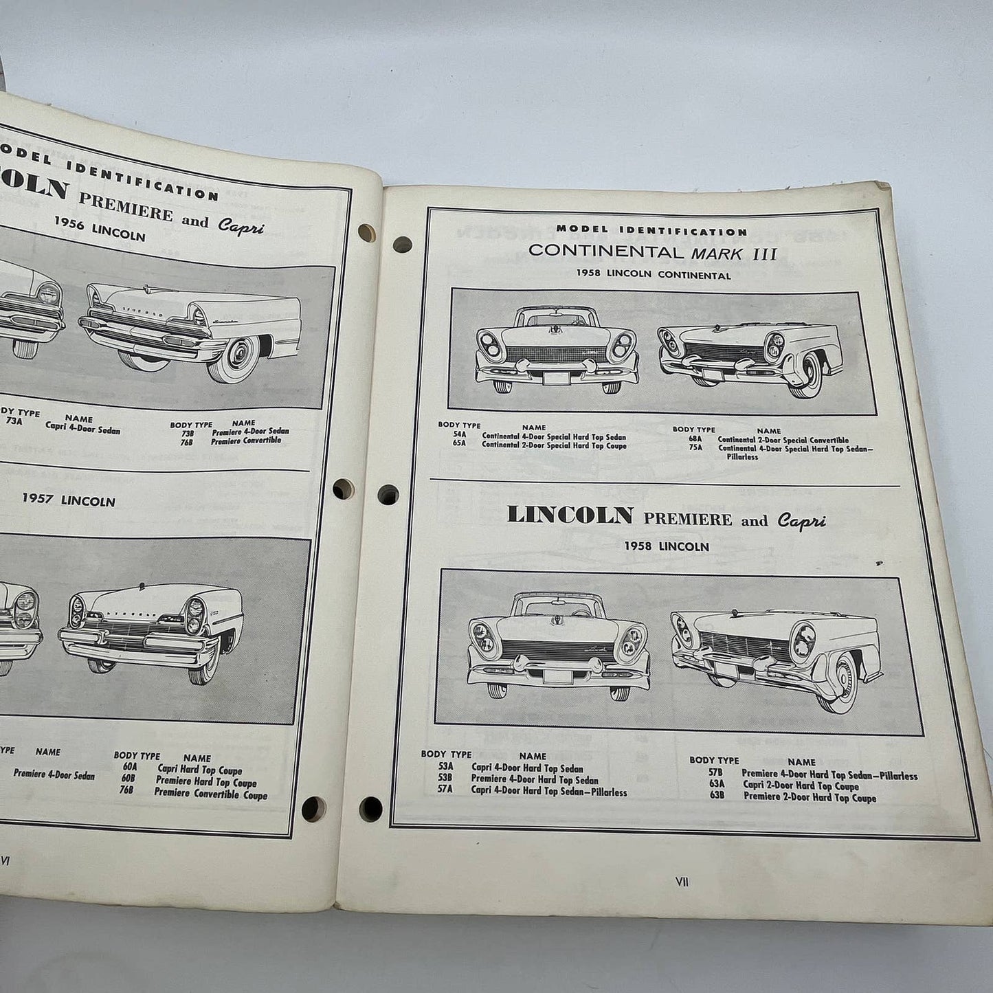 1956 - 1959 Lincoln Master Parts Catalog Detroit Iron ORIGINAL 1960 TI3