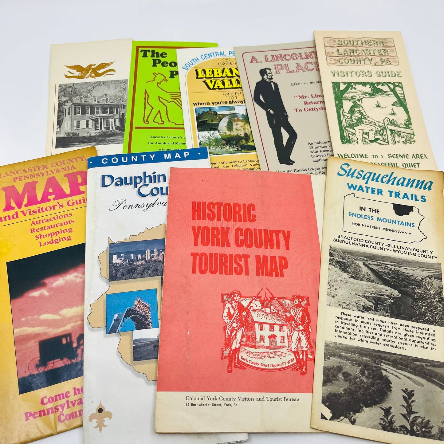 1970s-80s Lot of 20+ Pennsylvania Tourist Brochures Flyers & Maps TD5