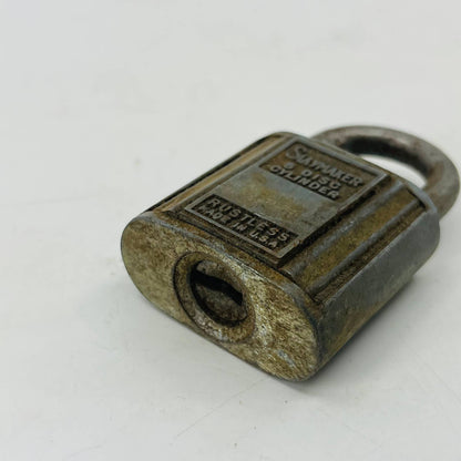 Art Deco Slaymaker 5 Disc Cylinder Rustless Padlock Lock No Key SA8