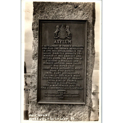 Vintage Postcard RPPC Asylum Rock Mount Roosevelt Highway PA TD8-P2