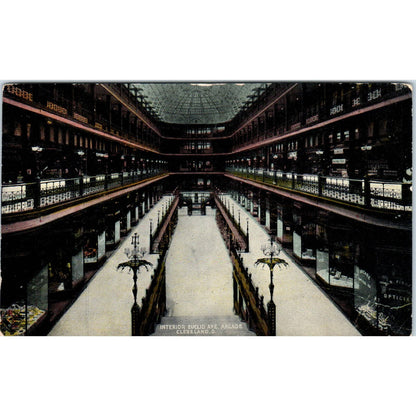 Interior of Euclid Ave. Arcade Cleveland OH c1910 Original Postcard TK1-24