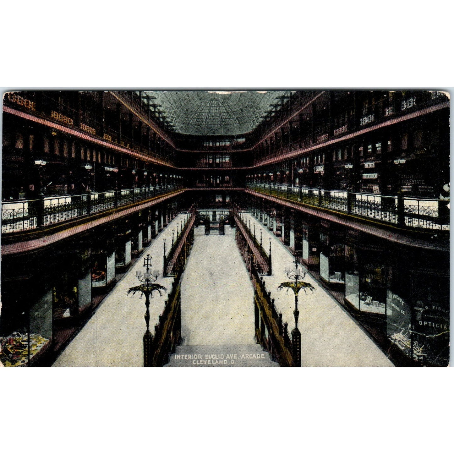 Interior of Euclid Ave. Arcade Cleveland OH c1910 Original Postcard P1-13