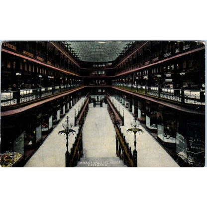 Interior of Euclid Ave. Arcade Cleveland OH c1910 Original Postcard P1-13