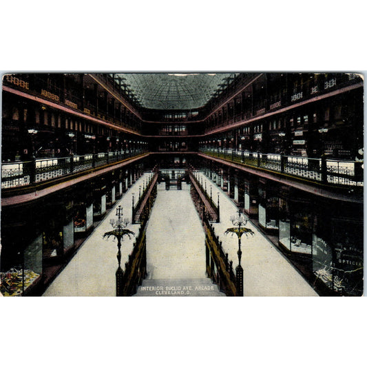 Interior of Euclid Ave. Arcade Cleveland OH c1910 Original Postcard P1-13