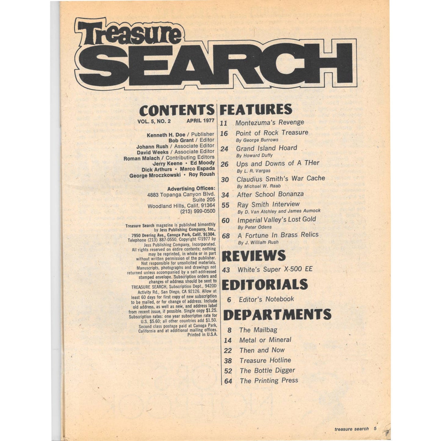 Treasure Search Magazine - Treasure Hunting Metal Detecting April 1977 M3
