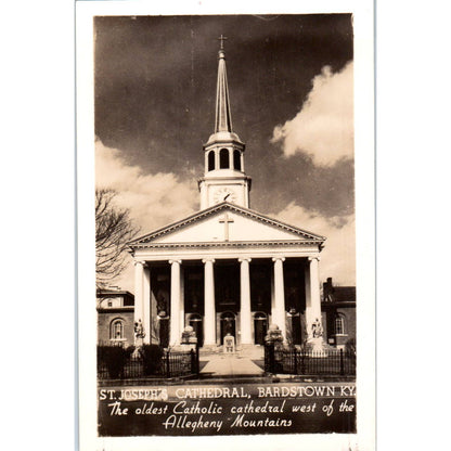 St. Joseph's Cathedral Bardstown Kentucky - Original RPPC Postcard TJ7-RP3