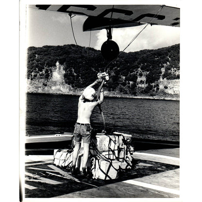 1970 Original Photo USCG Coast Guard Staten Island Loading Helicopter 8x10 AD6-1