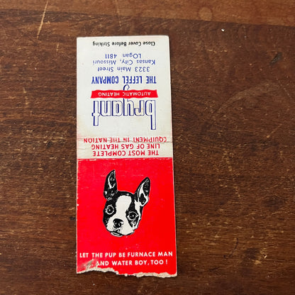 Bryant Heating Leffel Co Kansas City MO Advertising Matchbook Cover MM11-4