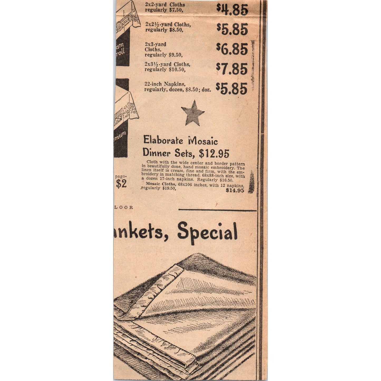 1935 Minneapolis Journal Newspaper Ad Kleenex Disposable Tissue FL5-3