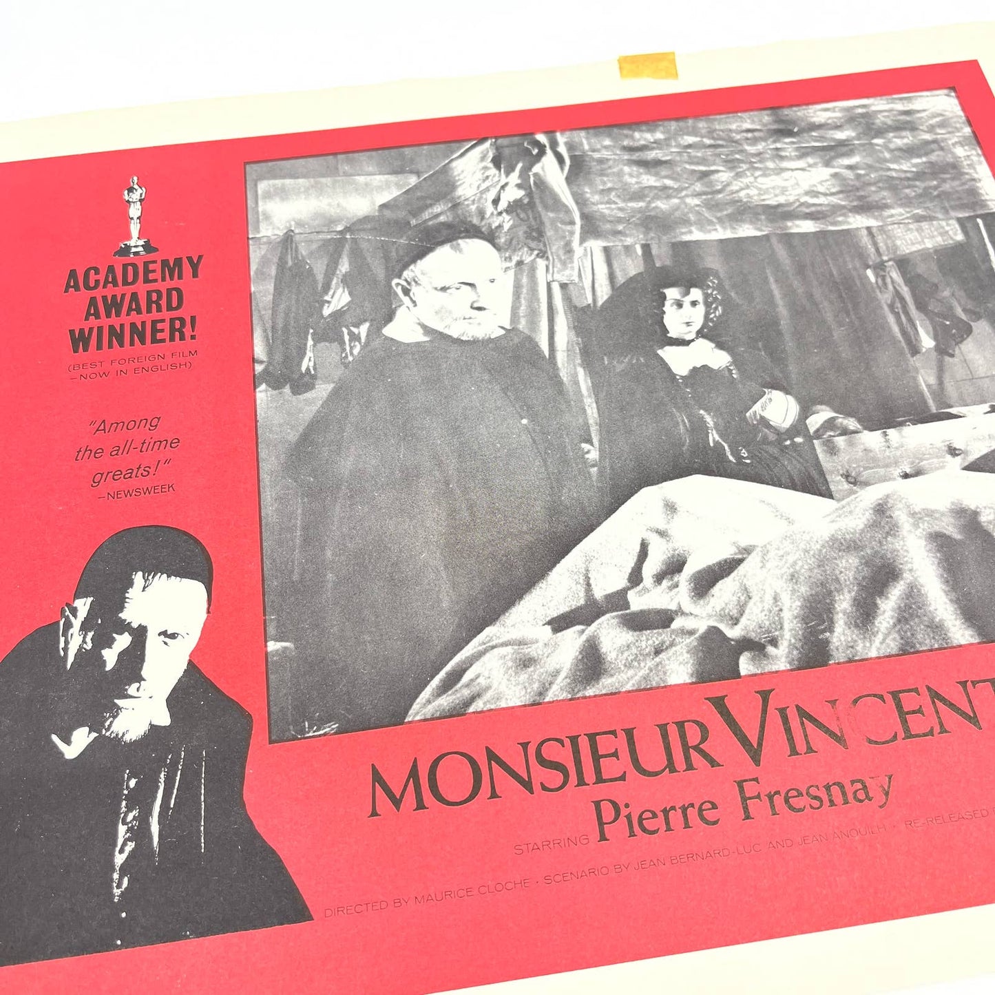 Monsieur Vincent Pierre Fresnay Maurice Cloche Lobby Card FL4