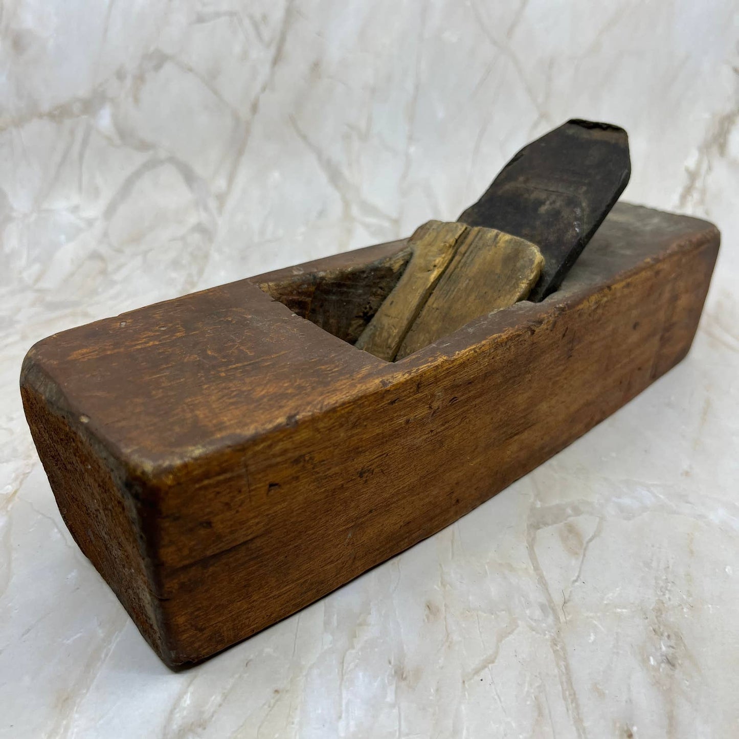 Primitive Handmade Wood Coffin Block Plane Carpenter Woodworking 11” TI7