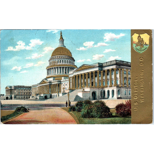 US Capitol Embossed Gilt c1910 Washington D.C. Original Postcard P1-16