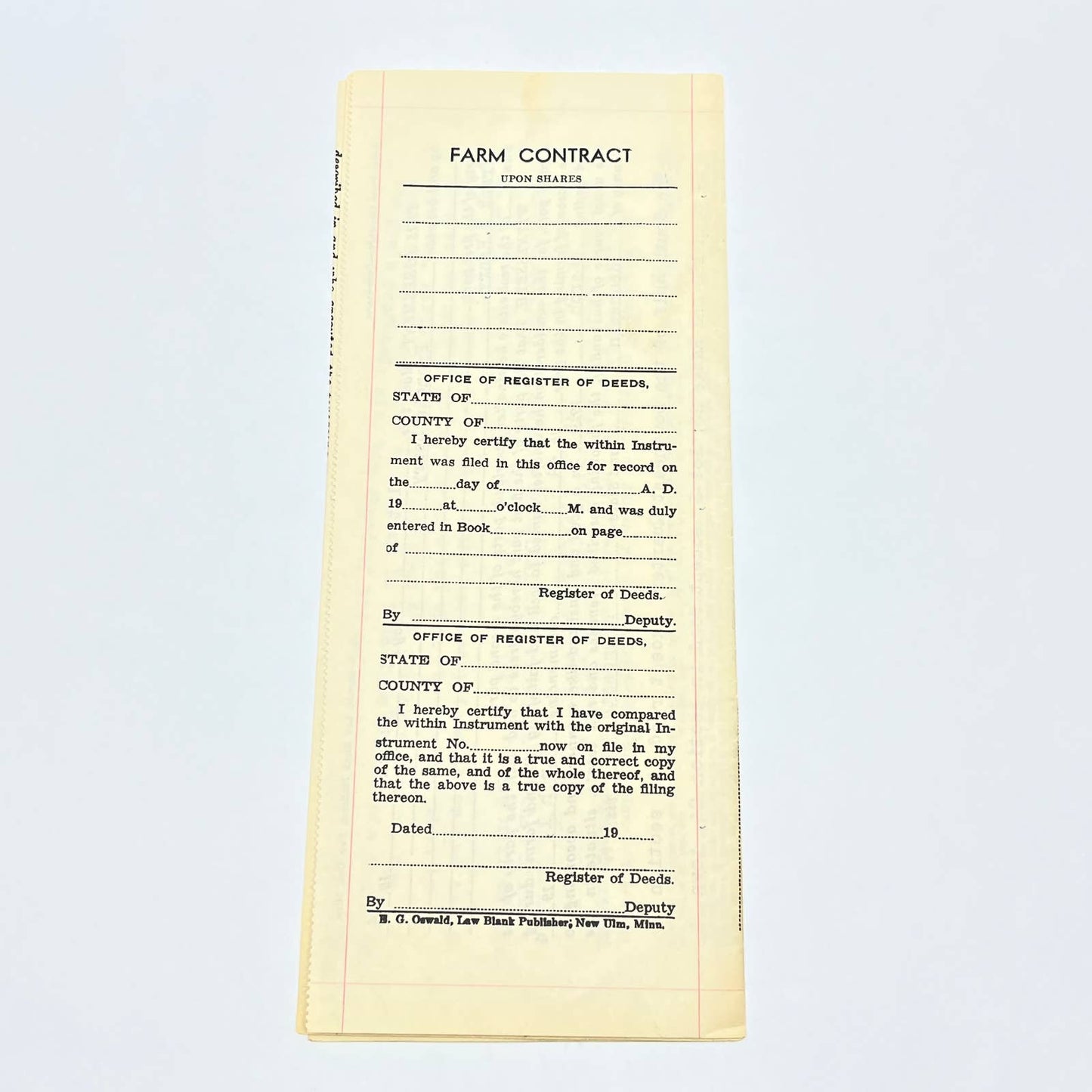 1944 Farm Contract Rogers MN Francis Henry Frank B Henry AC1-2