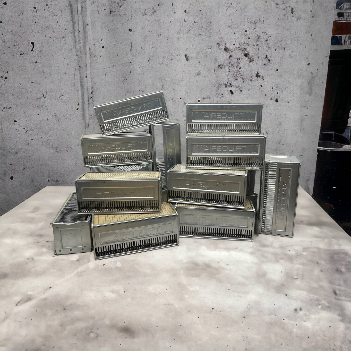 Huge Lot of AIREQUIPT Metal Slide Tray Magazines 36 2"x2" Slides Lot of 18