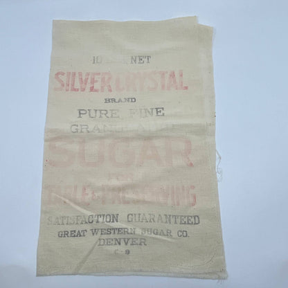 Vintage Sugar Sack - Silver Crystal Great Western Sugar Co Denver 15" TF5-3