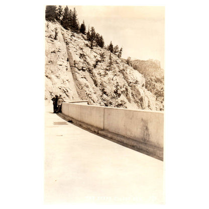 The Steps at Gibson Dam - Original Postcard RPPC TJ8-4