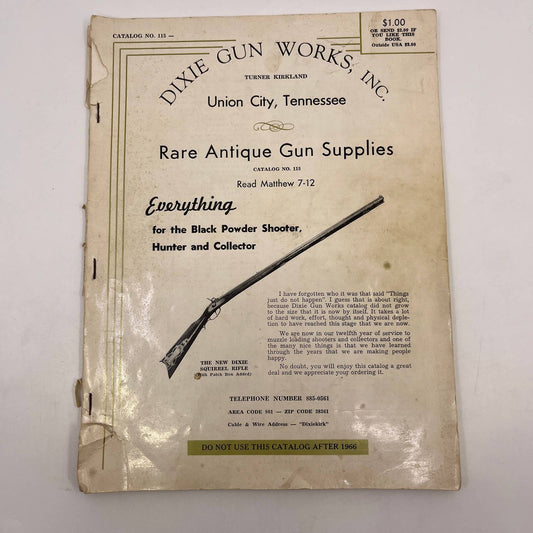 1966 Dixie Gun Works Catalog Union City Tennessee RARE Antique Gun Supplies TC1