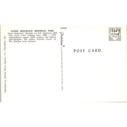 Ladies Corner at Antique Auto Museum Stone Mountain Memorial Park  Postcard PB7