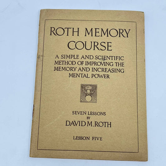 1918 Roth Memory Course Lesson FIVE by David M. Roth TE2