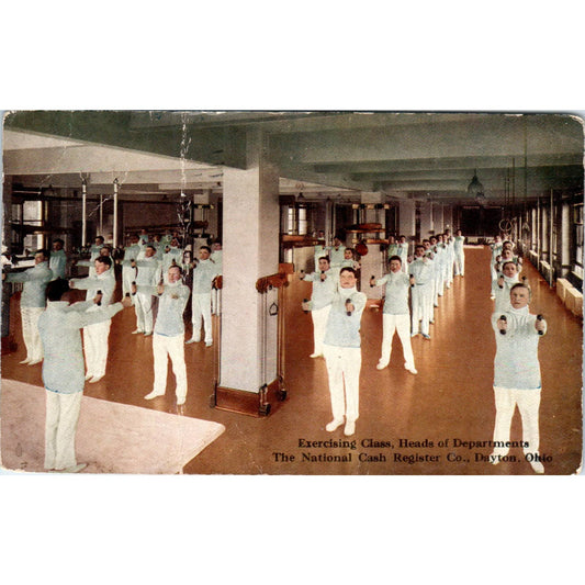 Antique Postcard Exercise Class National Cash Register Co Dayton OH TD8-O2