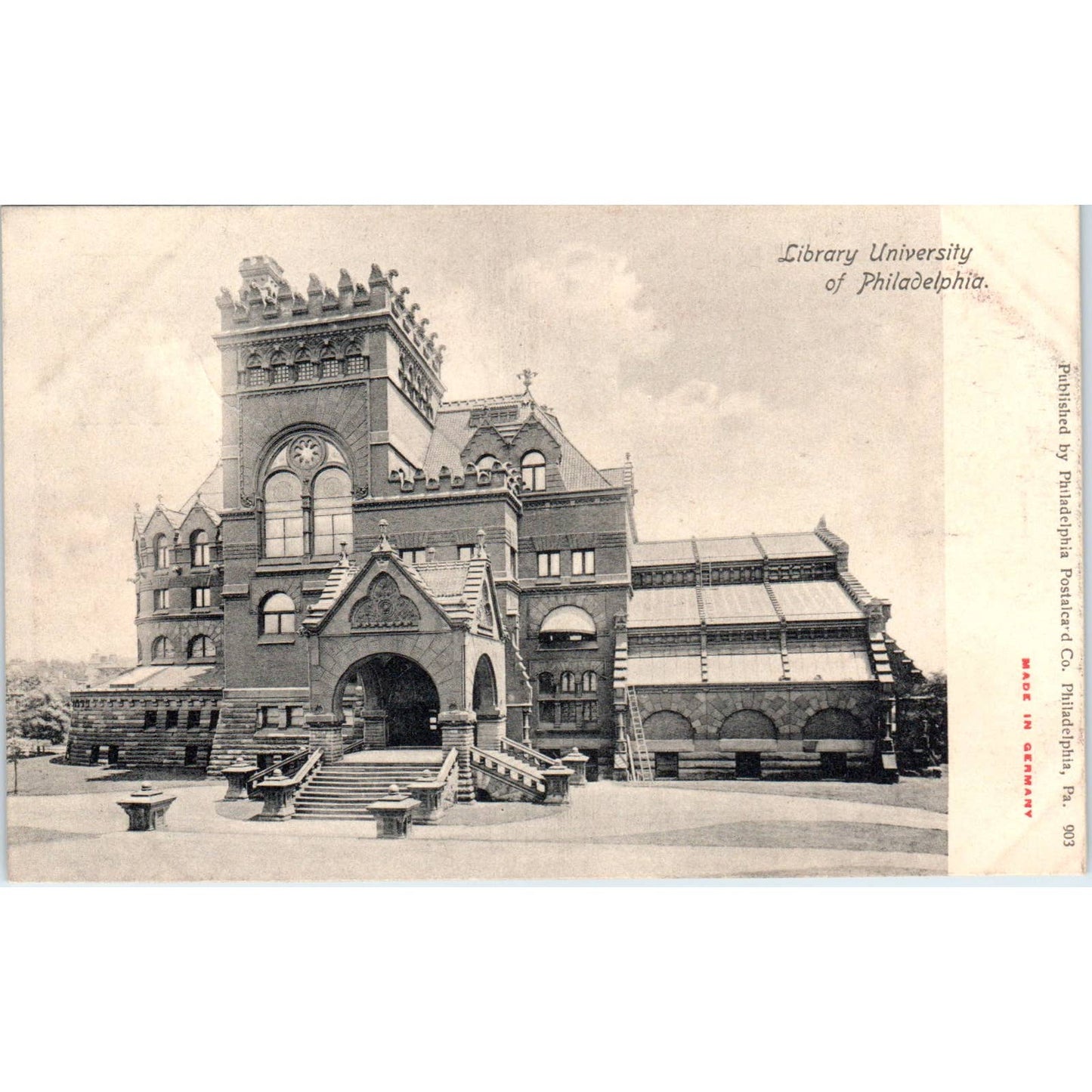 1907 Postcard Library University of Philadelphia PA TD9-P1