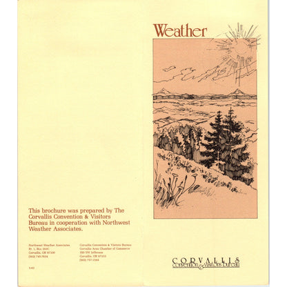 1980s Corvallis Oregon Weather Information Fold Out Brochure TH2-SF1